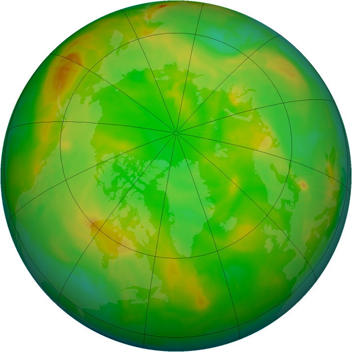 Arctic ozone map for 23 June 2010